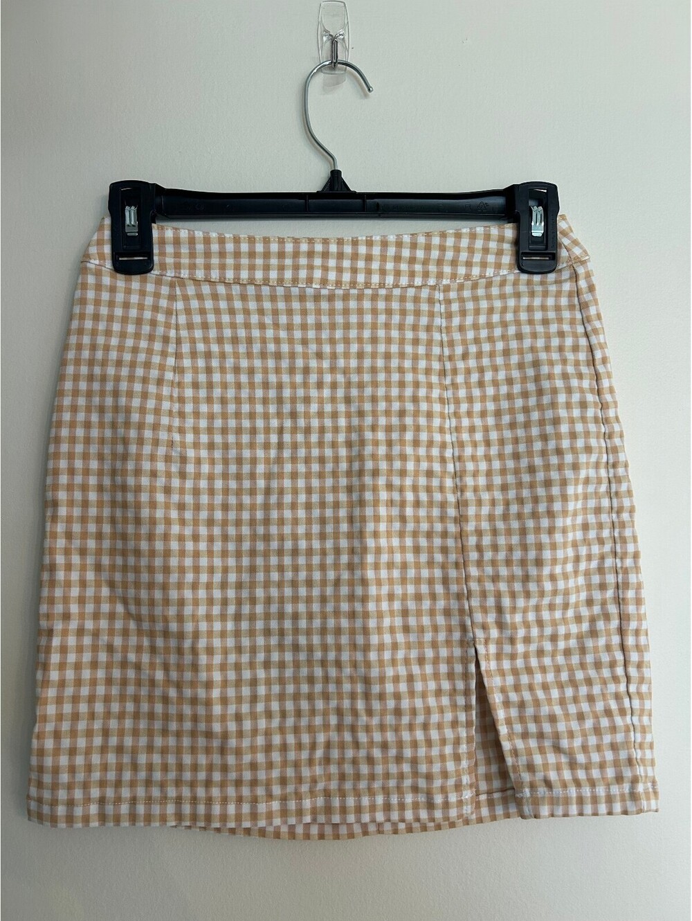 Garage Mustard Yellow Gingham Mini Skirt XS - Picture 1 of 3